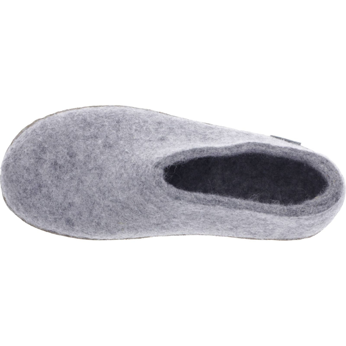 Glerups / Modell: "A" / Grey-Grau Wollfilz / Kalbsleder-Sohle / Geschlossene Hausschuhe