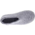 Glerups / Modell: "A" / Grey-Grau Wollfilz / Kalbsleder-Sohle / Geschlossene Hausschuhe