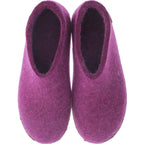 Glerups / Modell: "A" / Cranberry Wollfilz / Kalbsleder-Sohle / Geschlossene Hausschuhe