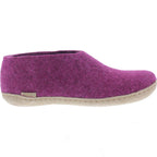 Glerups / Modell: "A" / Cranberry Wollfilz / Kalbsleder-Sohle / Geschlossene Hausschuhe