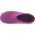 Glerups / Modell: "A" / Cranberry Wollfilz / Kalbsleder-Sohle / Geschlossene Hausschuhe