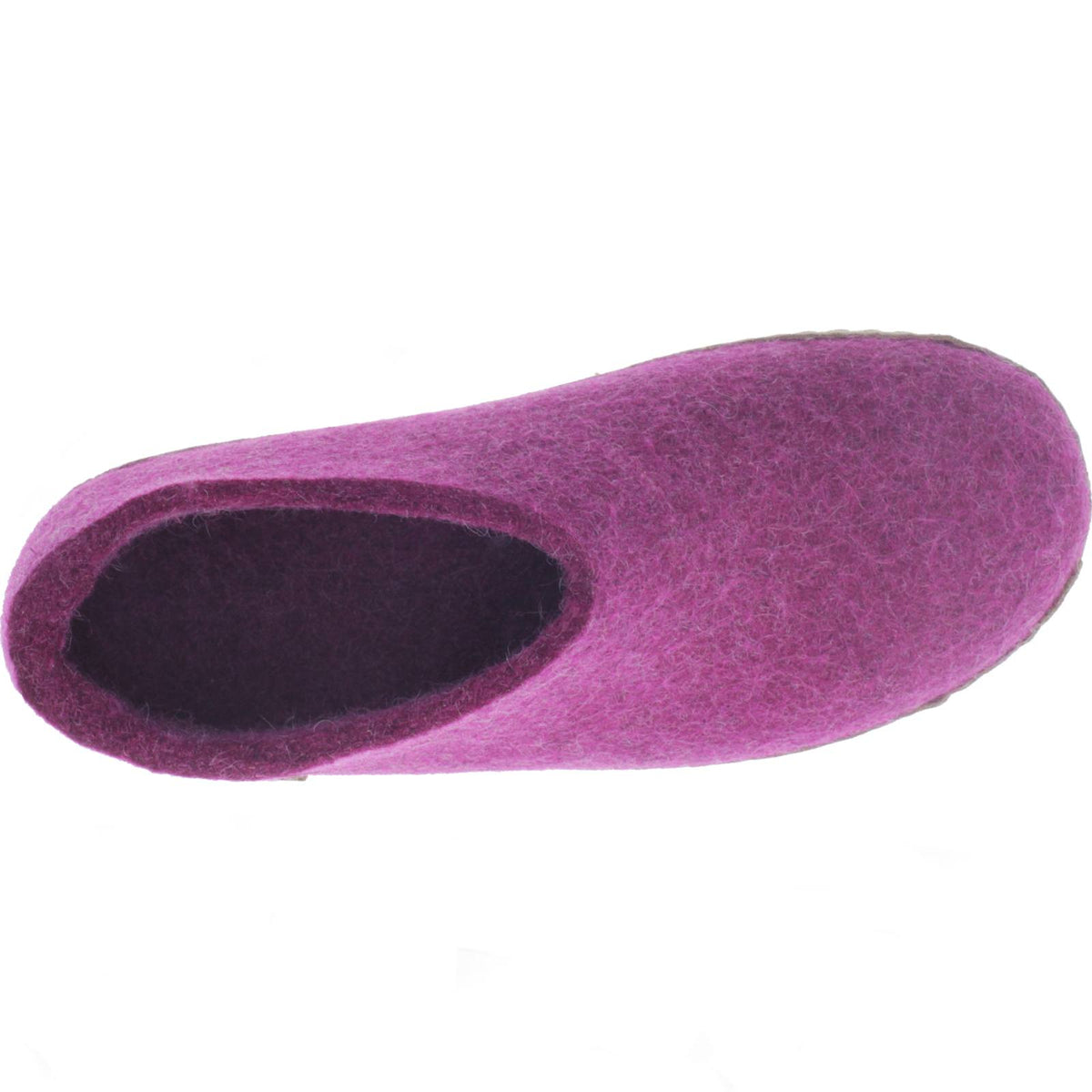 Glerups / Modell: "A" / Cranberry Wollfilz / Kalbsleder-Sohle / Geschlossene Hausschuhe