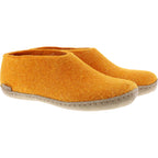 Glerups / Modell: "A" / Orange Wollfilz / Kalbsleder-Sohle / Geschlossene Hausschuhe