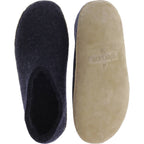 Glerups / Modell: "A" / Charcoal-Anthrazit Wollfilz / Kalbsleder-Sohle / Geschlossene Hausschuhe