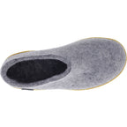 Glerups / Modell: "AR" / Grey-Grau Wollfilz / Kautschuk-Sohle / Geschlossene Hausschuhe