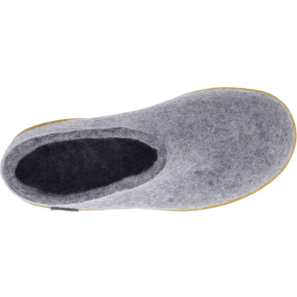 Glerups / Modell: "AR" / Grey-Grau Wollfilz / Kautschuk-Sohle / Geschlossene Hausschuhe
