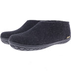 Glerups / Modell: "AR" / Charcoal Schwarz Wollfilz / Schwarze Sohle / Geschlossene Hausschuhe