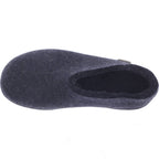 Glerups / Modell: "AR" / Charcoal Schwarz Wollfilz / Schwarze Sohle / Geschlossene Hausschuhe