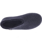 Glerups / Modell: "AR" / Charcoal Schwarz Wollfilz / Schwarze Sohle / Geschlossene Hausschuhe