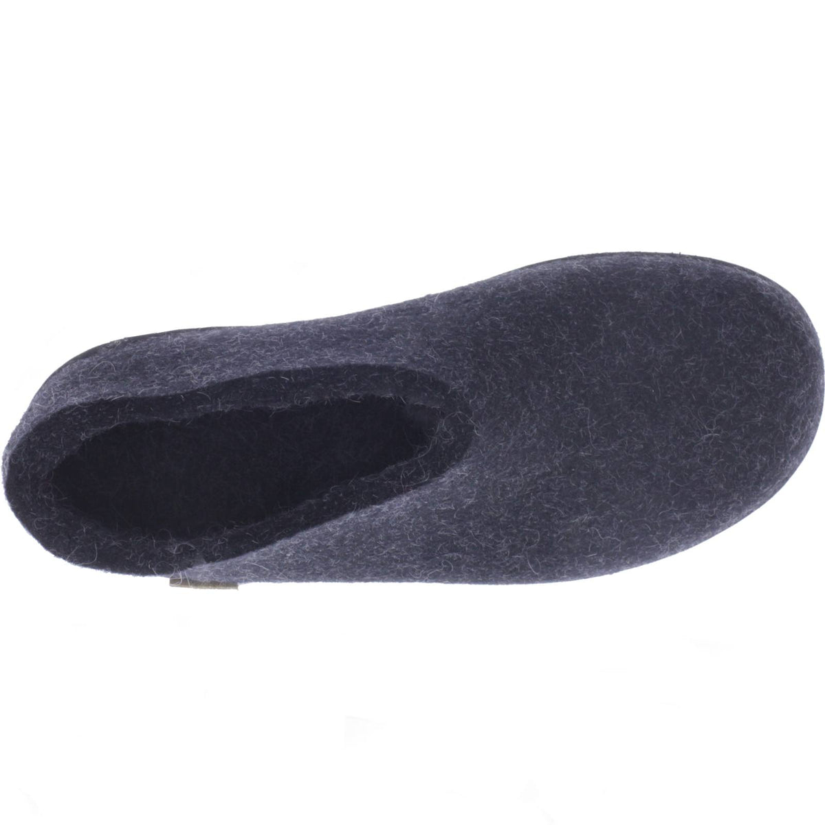 Glerups / Modell: "AR" / Charcoal Schwarz Wollfilz / Schwarze Sohle / Geschlossene Hausschuhe