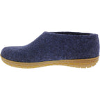 Glerups / Modell: "AR" / Denim-Blau Wollfilz / Kautschuk-Sohle / Geschlossene Hausschuhe