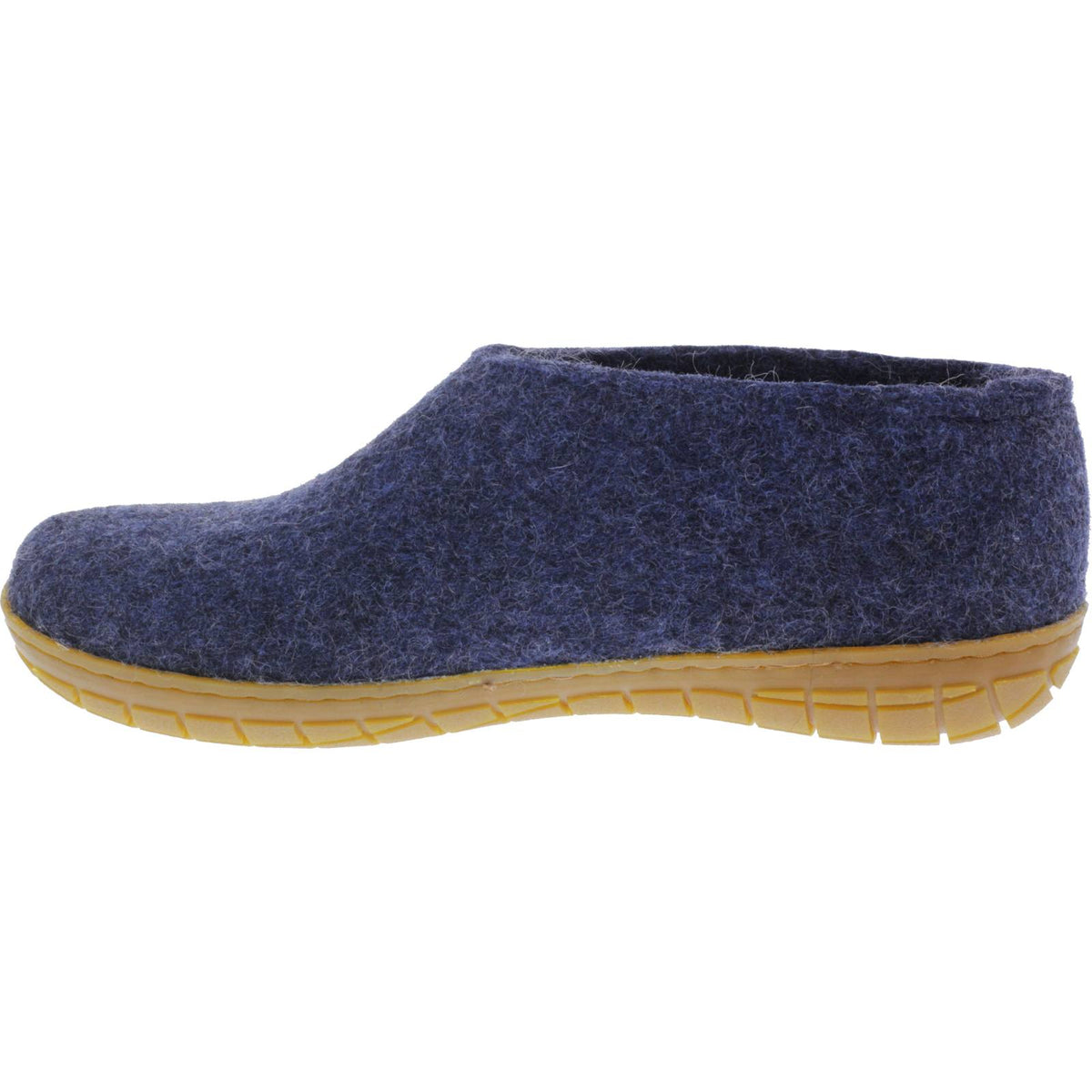 Glerups / Modell: "AR" / Denim-Blau Wollfilz / Kautschuk-Sohle / Geschlossene Hausschuhe