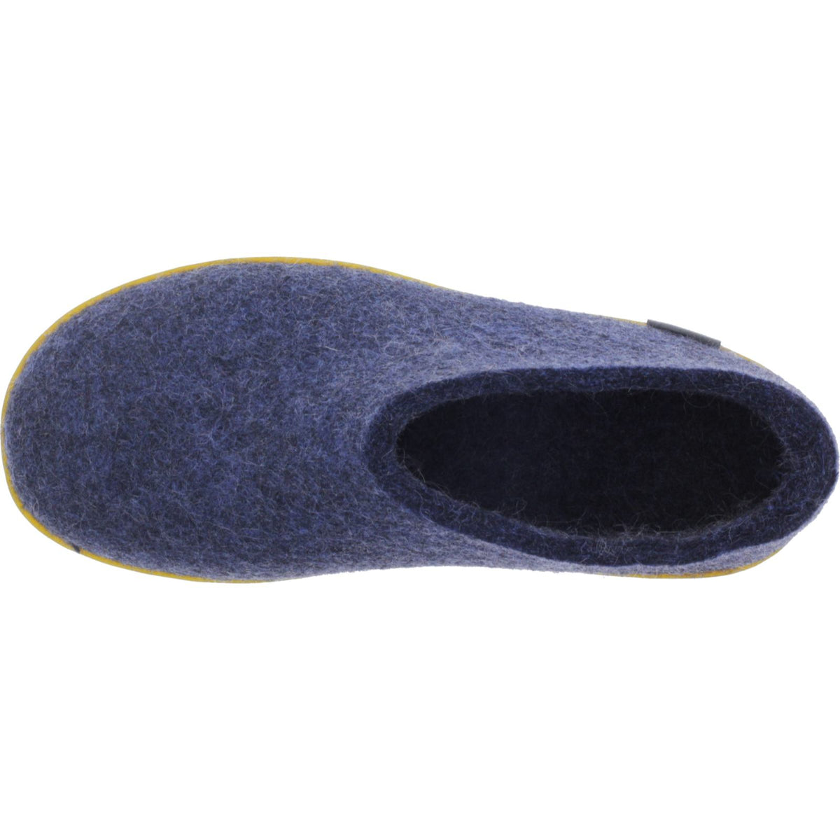 Glerups / Modell: "AR" / Denim-Blau Wollfilz / Kautschuk-Sohle / Geschlossene Hausschuhe