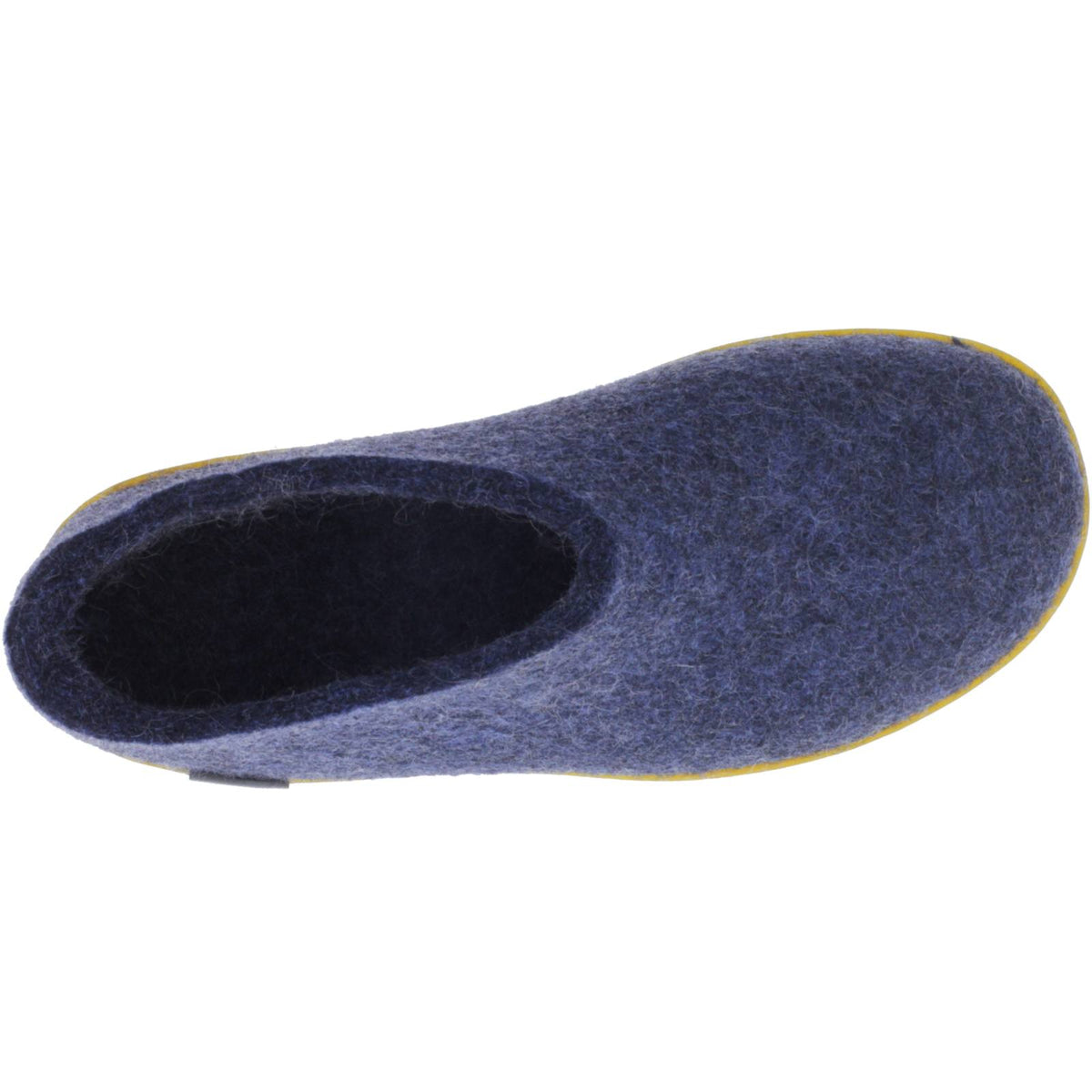 Glerups / Modell: "AR" / Denim-Blau Wollfilz / Kautschuk-Sohle / Geschlossene Hausschuhe