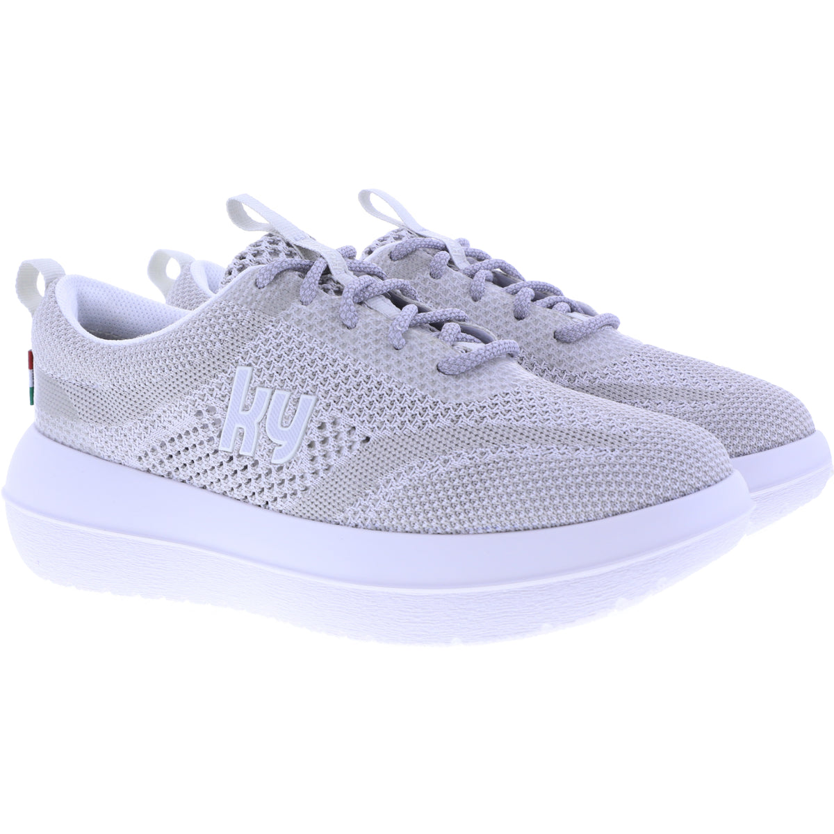 kybun / Modell: Biel / Farbe: Silver-Grau / Mesh-Textil / Weite: Weit / Damen Aktiv Schnürer