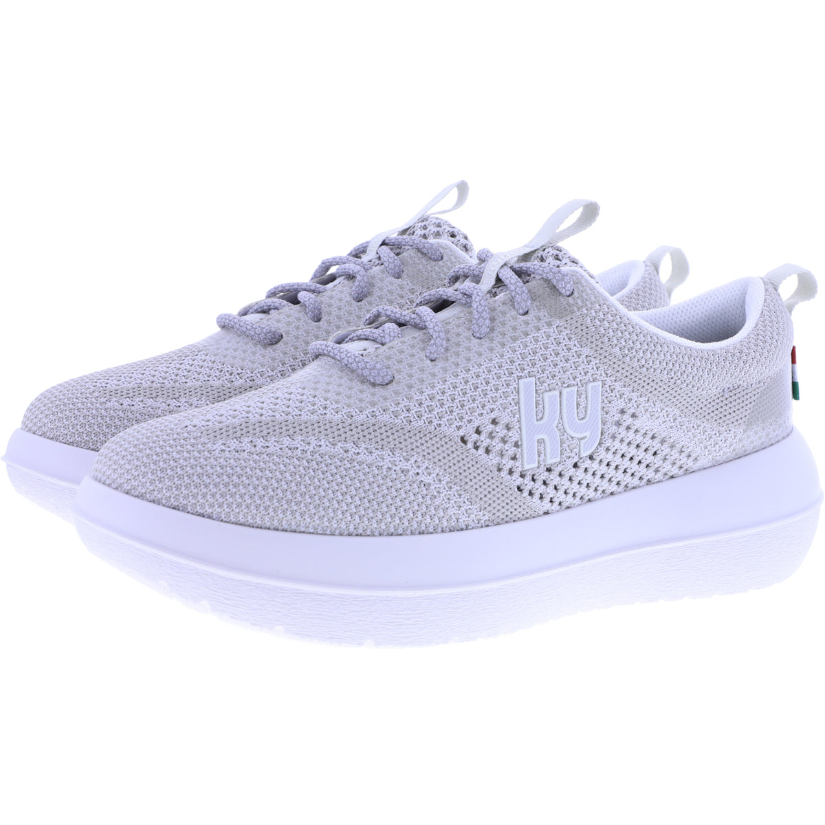 kybun / Modell: Biel / Farbe: Silver-Grau / Mesh-Textil / Weite: Weit / Damen Aktiv Schnürer