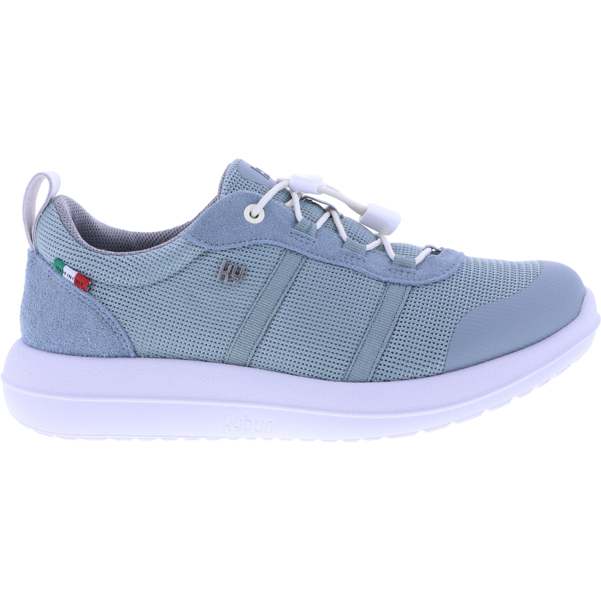 kybun / Modell: Langnau / Farbe: Green-Grau / Leder-Textil / Weite: Weit / Damen Aktiv Schnürer