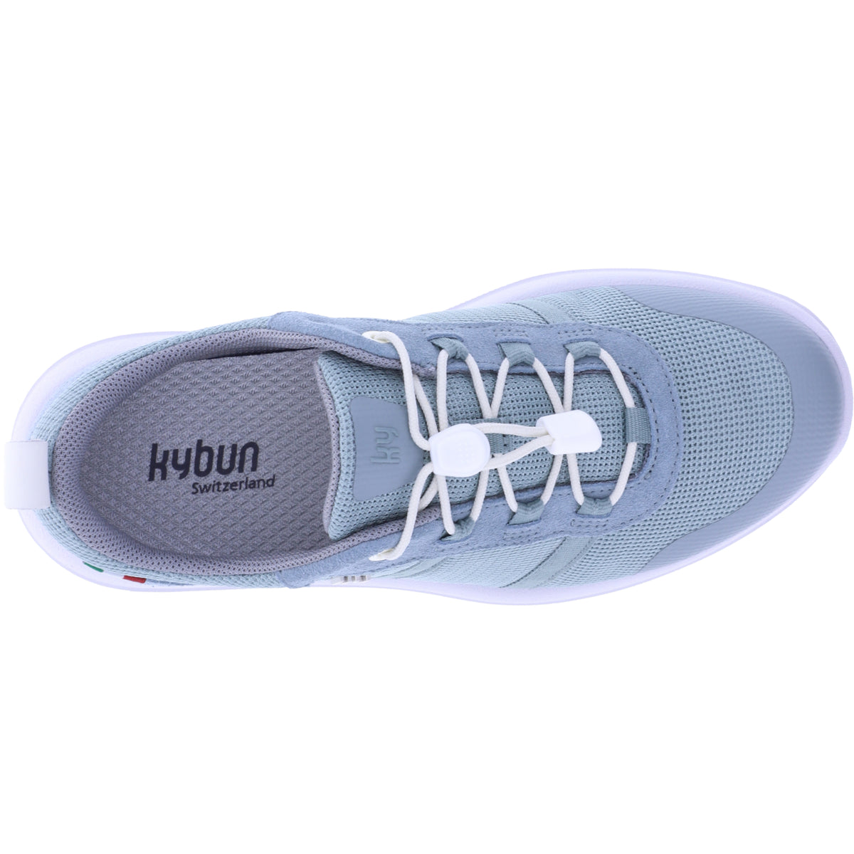 kybun / Modell: Langnau / Farbe: Green-Grau / Leder-Textil / Weite: Weit / Damen Aktiv Schnürer