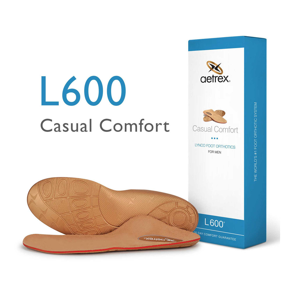 Aetrex Einlagen - L600M - Herren Casual Comfort Einlegesohlen - Ohne Pelotte