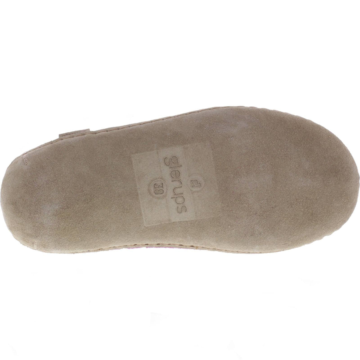 Glerups / Modell: "B" / Cranberry Wollfilz / Kalbsleder-Sohle / Offene Pantoffeln
