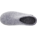 Glerups / Modell: "B" / Grey-Hellgrau Wollfilz / Kalbsleder-Sohle / Offene Pantoffeln