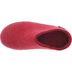 Glerups / Modell: "B" / Red-Rot Wollfilz / Kalbsleder-Sohle / Offene Pantoffeln