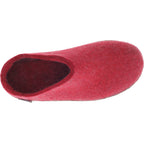 Glerups / Modell: "B" / Red-Rot Wollfilz / Kalbsleder-Sohle / Offene Pantoffeln