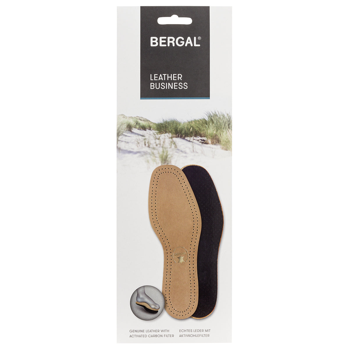 Bergal / Leder Business Lang-Sohle mit Aktivkohlefilter