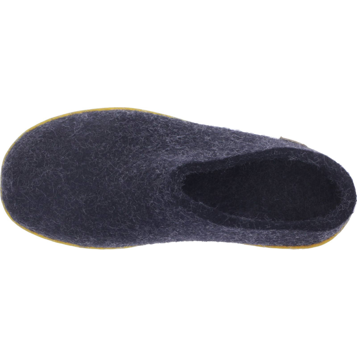 Glerups / Modell: "BR" / Charcoal-Anthrazit Wollfilz / Naturkautschuk-Sohle / Offene Pantoffeln
