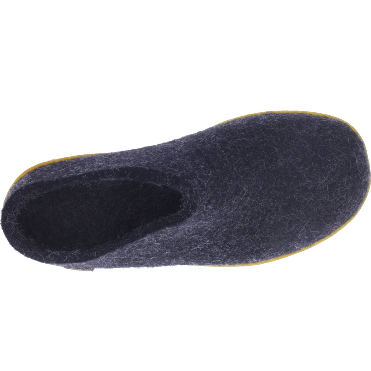 Glerups / Modell: "BR" / Charcoal-Anthrazit Wollfilz / Naturkautschuk-Sohle / Offene Pantoffeln