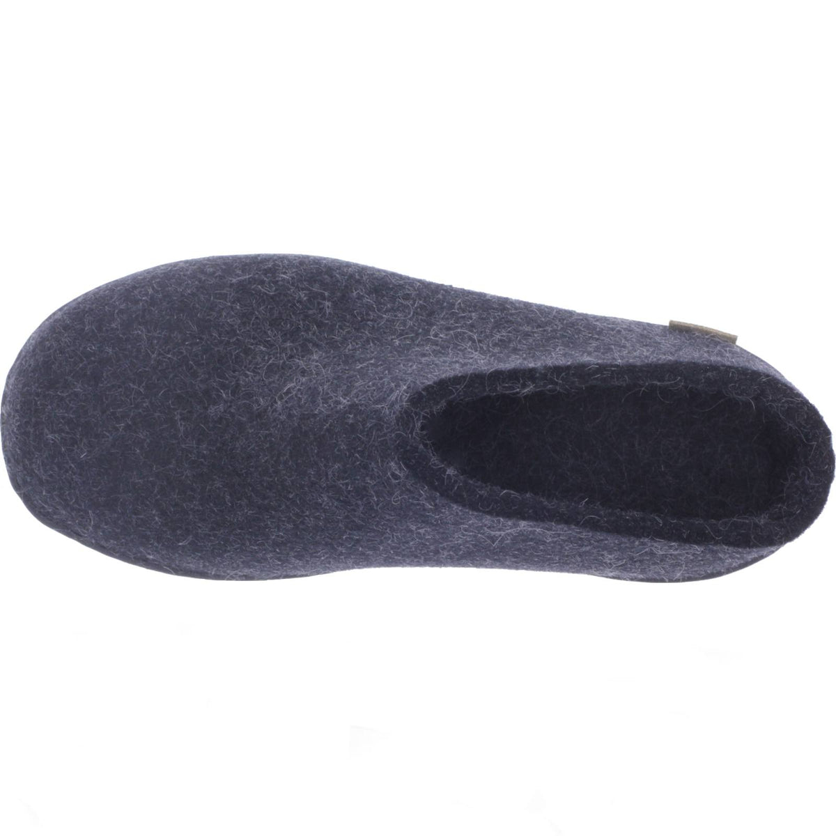 Glerups / Modell: "BR" / Charcoal-Schwarz Wollfilz / Schwarze-Sohle / Offene Pantoffeln