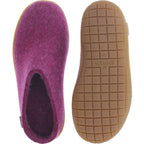 Glerups / Modell: "BR" / Cranberry Wollfilz / Naturkautschuk-Sohle / Offene Pantoffeln