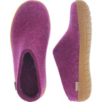 Glerups / Modell: "BR" / Cranberry Wollfilz / Naturkautschuk-Sohle / Offene Pantoffeln