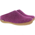Glerups / Modell: "BR" / Cranberry Wollfilz / Naturkautschuk-Sohle / Offene Pantoffeln