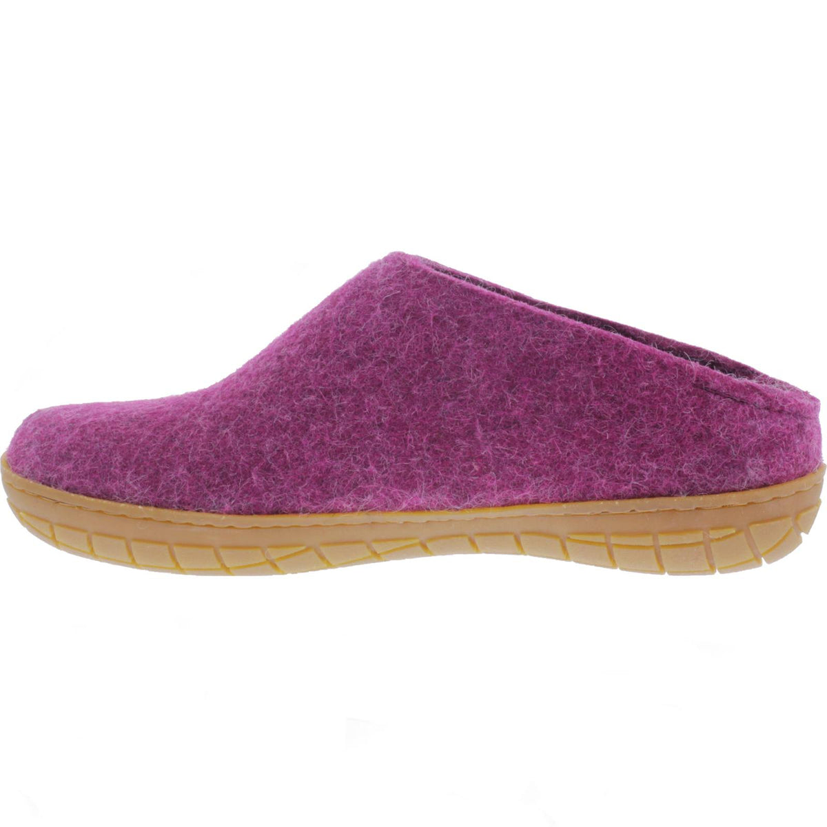 Glerups / Modell: "BR" / Cranberry Wollfilz / Naturkautschuk-Sohle / Offene Pantoffeln