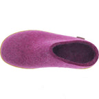 Glerups / Modell: "BR" / Cranberry Wollfilz / Naturkautschuk-Sohle / Offene Pantoffeln