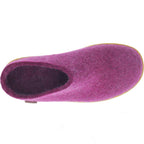 Glerups / Modell: "BR" / Cranberry Wollfilz / Naturkautschuk-Sohle / Offene Pantoffeln