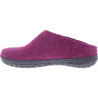 Glerups / Modell: "BR" / Cranberry Wollfilz / Schwarze-Sohle / Offene Pantoffeln