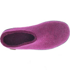 Glerups / Modell: "BR" / Cranberry Wollfilz / Schwarze-Sohle / Offene Pantoffeln