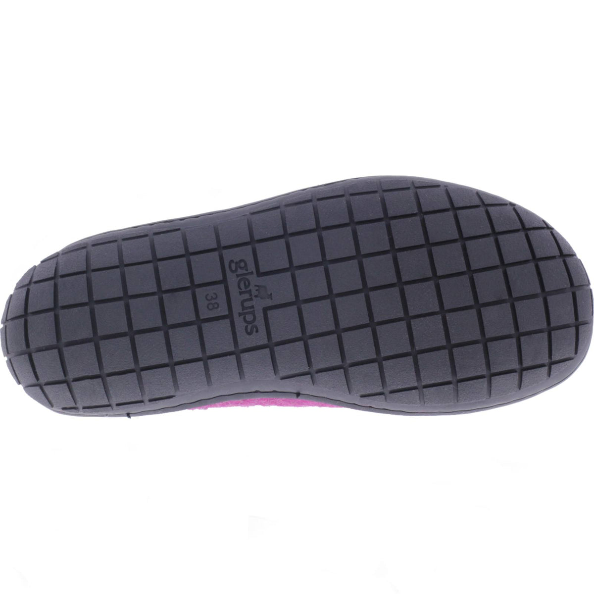 Glerups / Modell: "BR" / Cranberry Wollfilz / Schwarze-Sohle / Offene Pantoffeln