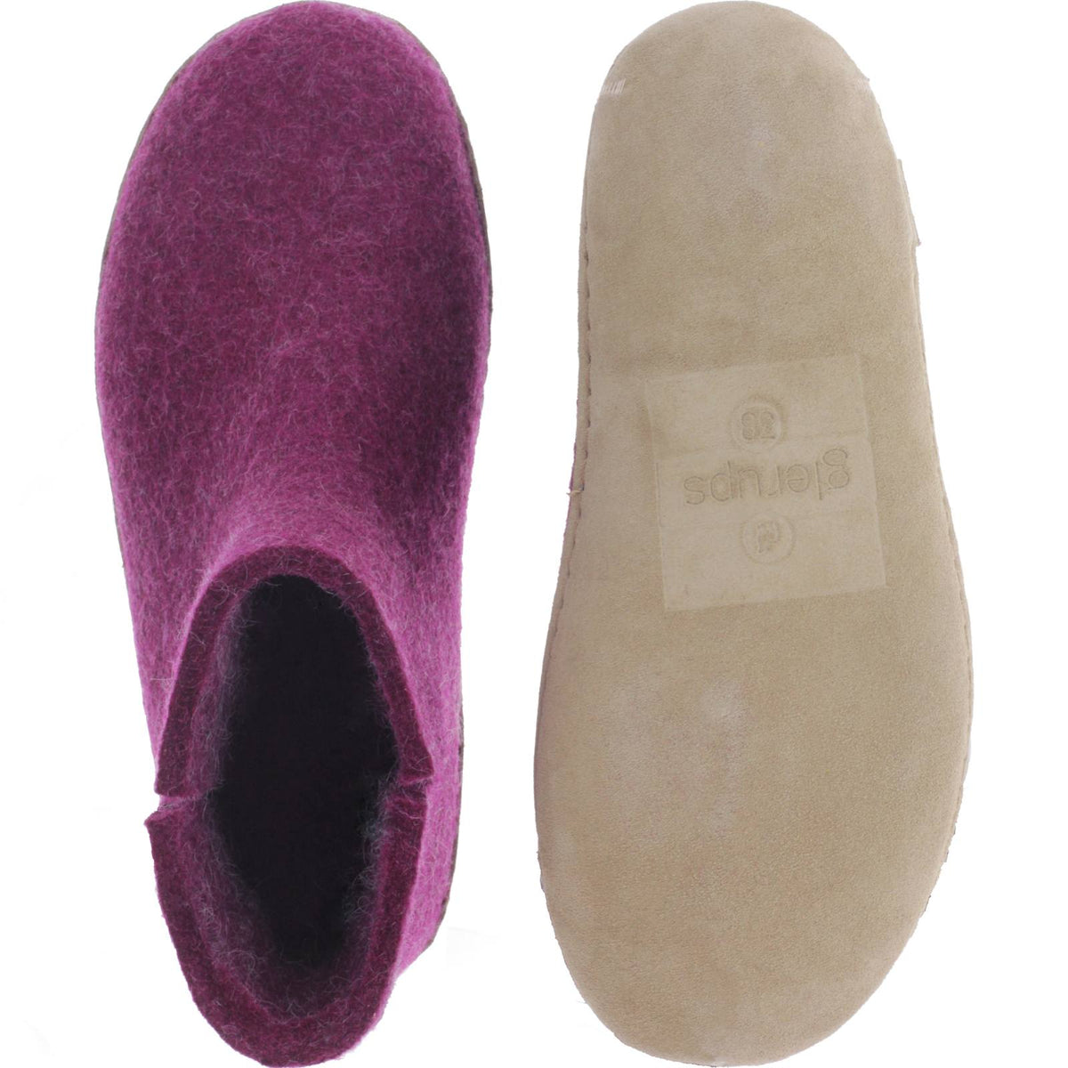 Glerups / Modell: "G" / Cranberry Wollfilz / Kalbsleder-Sohle / Geschlossene Schuhe