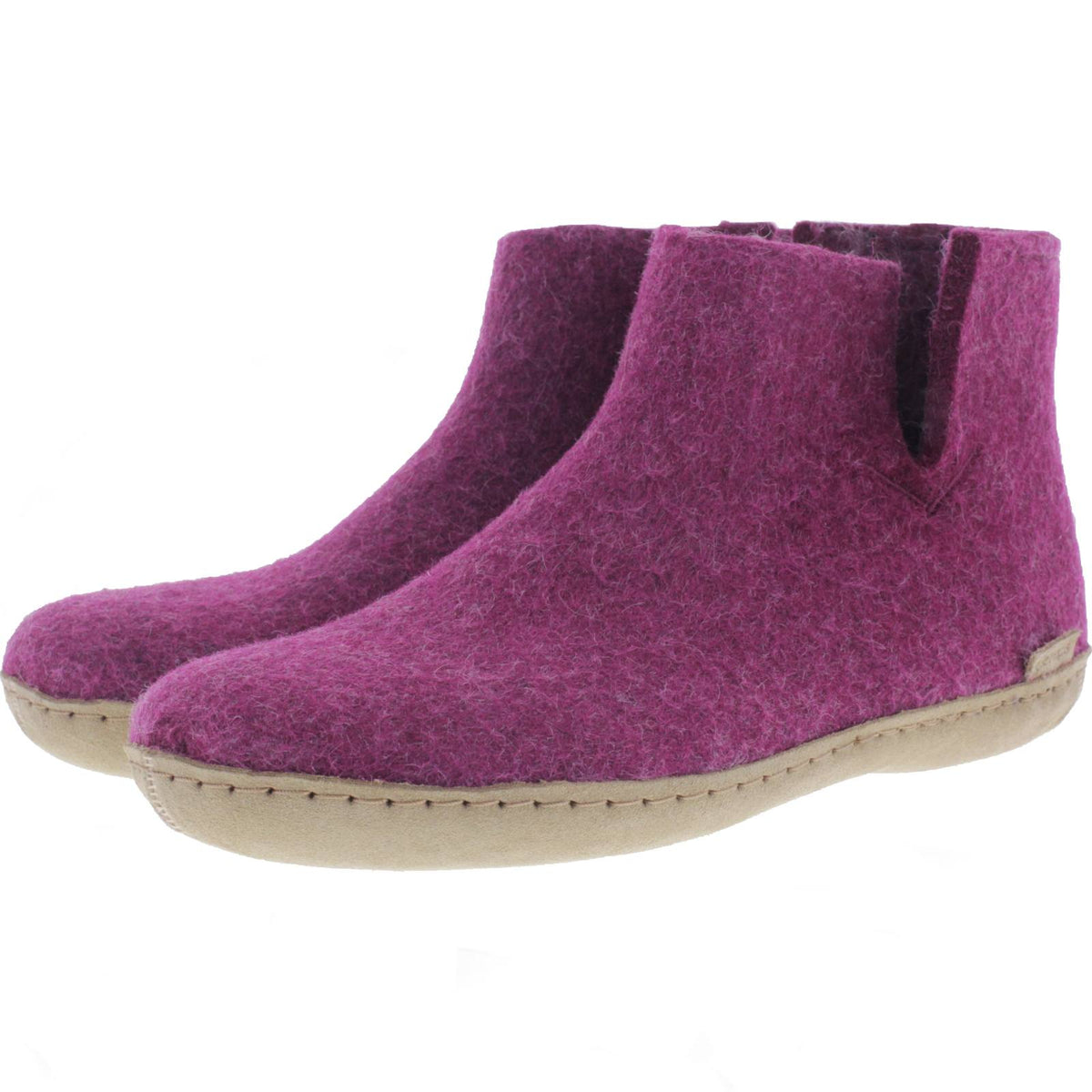 Glerups / Modell: "G" / Cranberry Wollfilz / Kalbsleder-Sohle / Geschlossene Schuhe