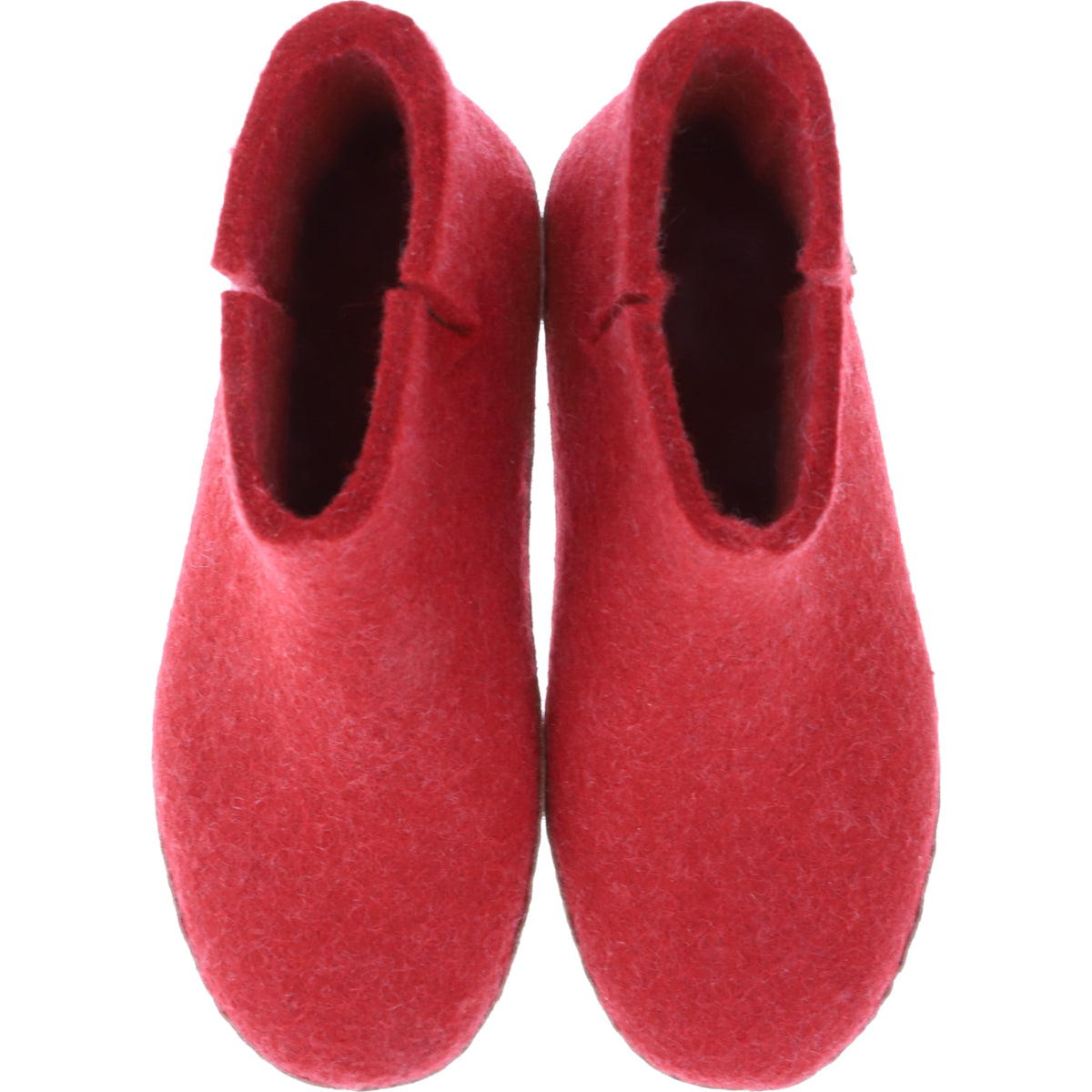 Glerups / Modell: "G" / Rot Wollfilz / Kalbsleder-Sohle / Geschlossene Schuhe