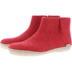 Glerups / Modell: "G" / Rot Wollfilz / Kalbsleder-Sohle / Geschlossene Schuhe