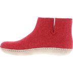 Glerups / Modell: "G" / Rot Wollfilz / Kalbsleder-Sohle / Geschlossene Schuhe