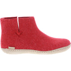 Glerups / Modell: "G" / Rot Wollfilz / Kalbsleder-Sohle / Geschlossene Schuhe