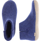 Glerups / Modell: "G" / Denim/Blau Wollfilz / Kalbsleder-Sohle / Geschlossene Schuhe