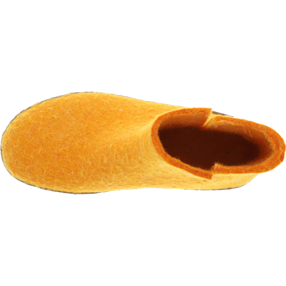 Glerups / Modell: "G" / Orange Wollfilz / Kalbsleder-Sohle / Geschlossene Schuhe