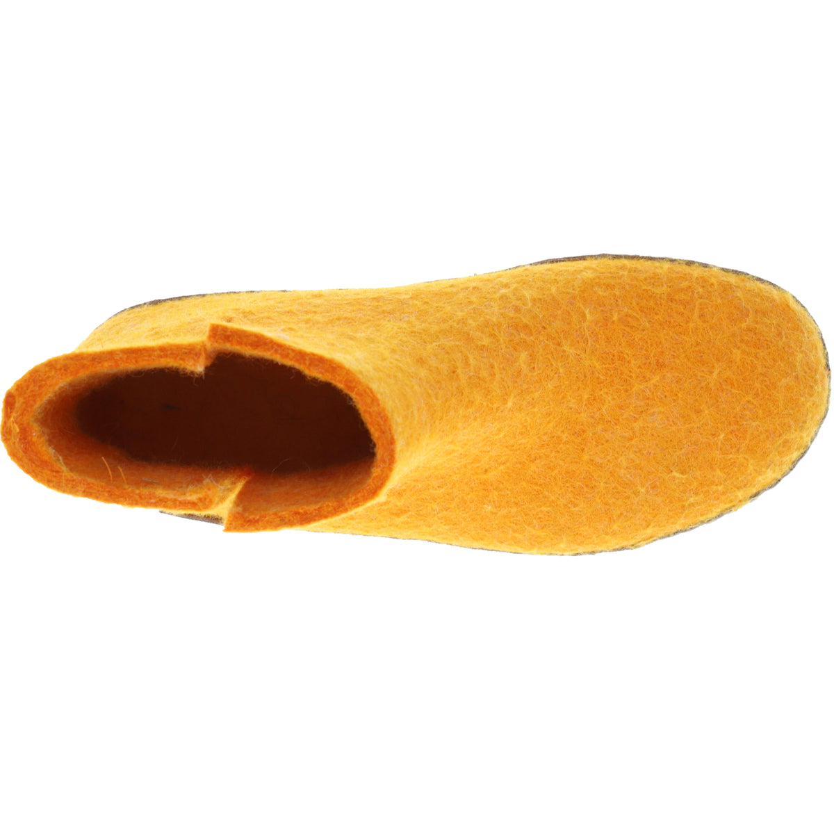 Glerups / Modell: "G" / Orange Wollfilz / Kalbsleder-Sohle / Geschlossene Schuhe