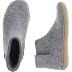Glerups / Modell: "G" / Grey-Hellgrau Wollfilz / Kalbsleder-Sohle / Geschlossene Schuhe